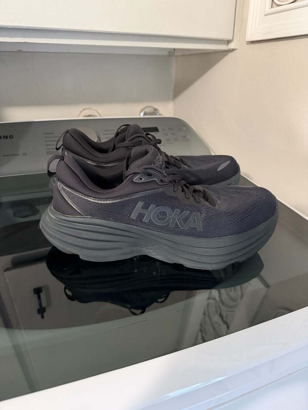Hoka Bondi 8 Size 11.5 Black Running Shoes